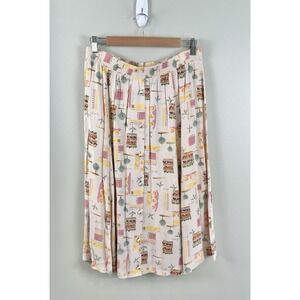 Brenda Goode Women's Vtg 90s Button Front Skirt Midi Cottage Core Garden Produce